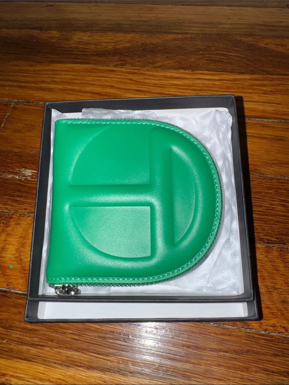 Telfar Green Leather Zip Wallet - Brand New